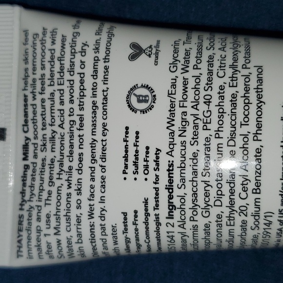 Thayers Hydrating Milky Cleanser Snow Mushroom Hyaluronic Acid 3 oz - Picture 5 of 6
